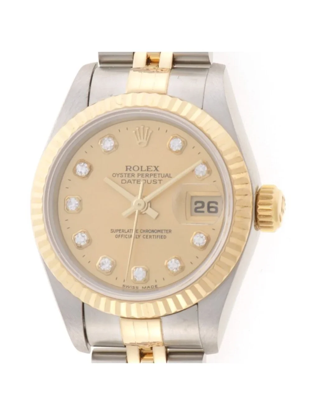 Rolex Datejust Diamond 18k Yellow Gold Stainless Steel Automatic